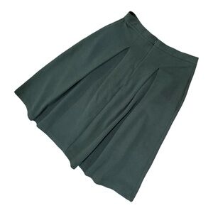 Boden Pleated Dark Green textured knit A-Line Skirt business casual classy sz 10